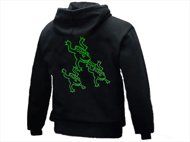 3 funny happy frogs cool graphic hoody