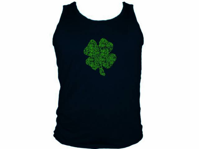 Irish lucky 4 leaf clover cheap muscle sleeveless tank shirt
