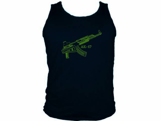 Kalashnikov Kalashnikow AK47 Russian Soviet gun tank top 2XL