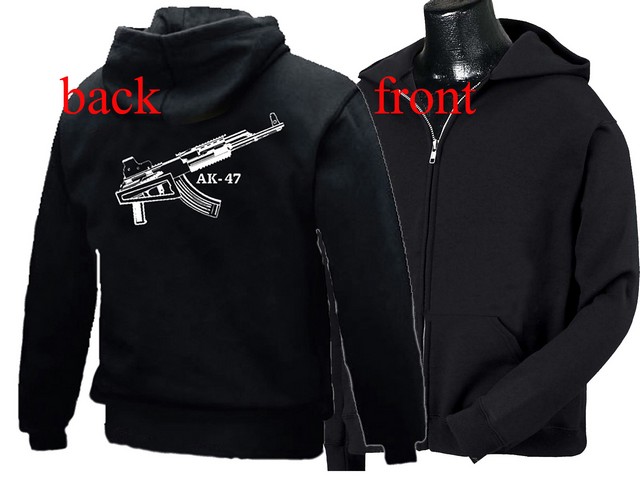 AK-47 Kalashnikov kalaschnikov Gun machine zipped hoodie