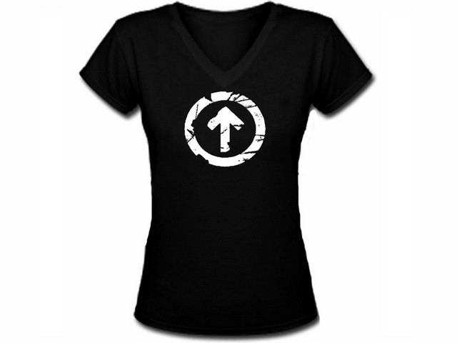 Above the influence anti drugs woman/girls v neck black te shirt