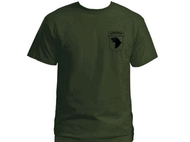 US 101st Airborne Division Screaming Eagles army green t shirt