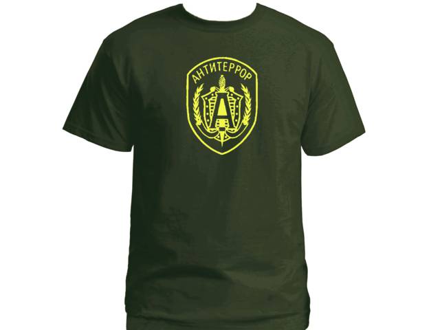 Russian USSR Soviet spetsnaz Alpha alfa army green t shirt