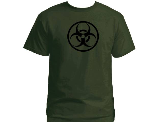 Biological weapon logo army green 100% cotton t-shirt