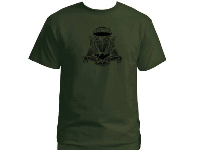 Canadian Airborne Regiment retro army green tee shirt
