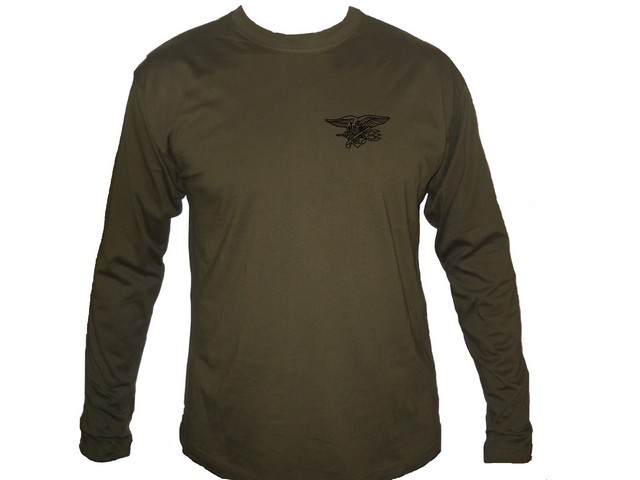 US Navy Seals sleeved army green t-shirt 2