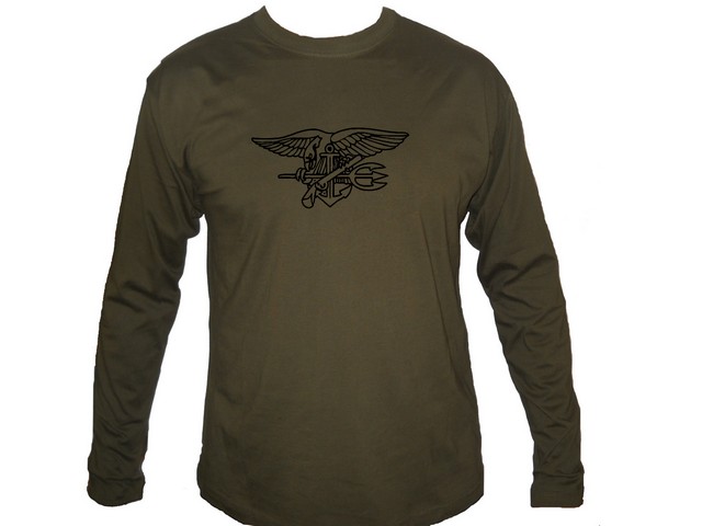 US Navy Seals sleeved army green t-shirt