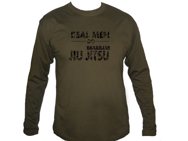 Real men do Brazilian jiu jitsu dark olive t-shirt