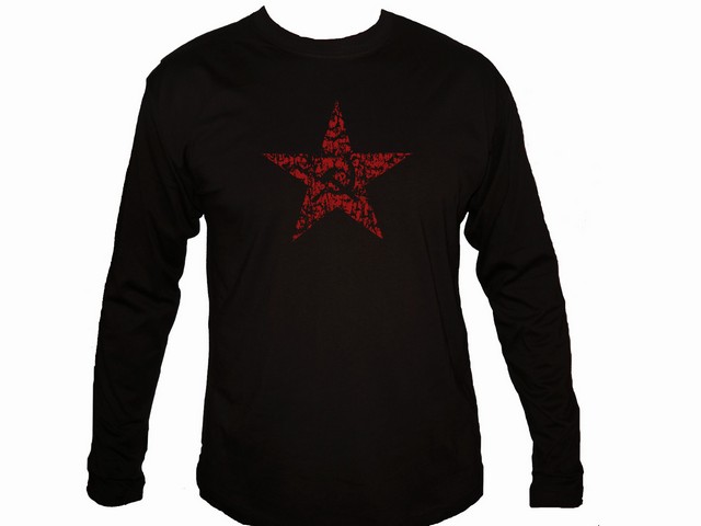USSR soviet national symbols Star Hammer & sickle sleeved t-shirt