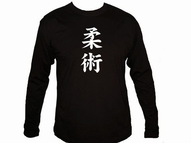 Jiu jitsu jijitsu kanji martial arts sleeved mens t-shirt 1