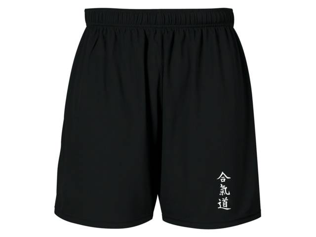 Aikido MMA moisture wicking polyester black shorts