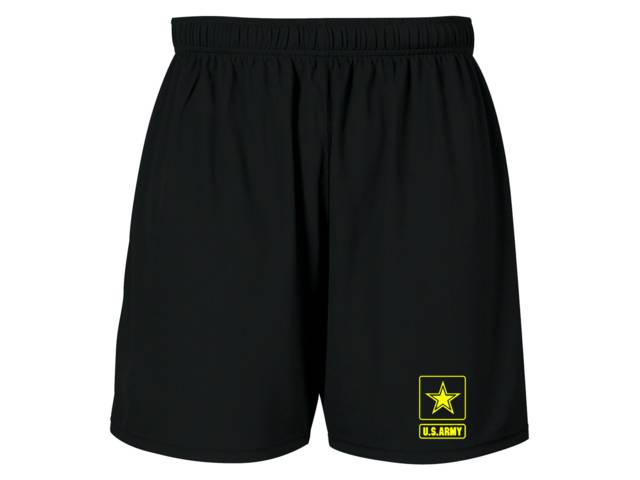 US army emblem training polyester black shorts