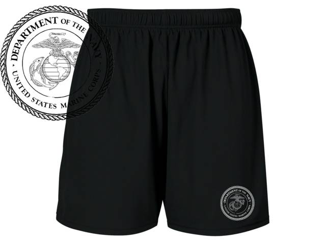 US marine corps USMC moisure wicking black shorts