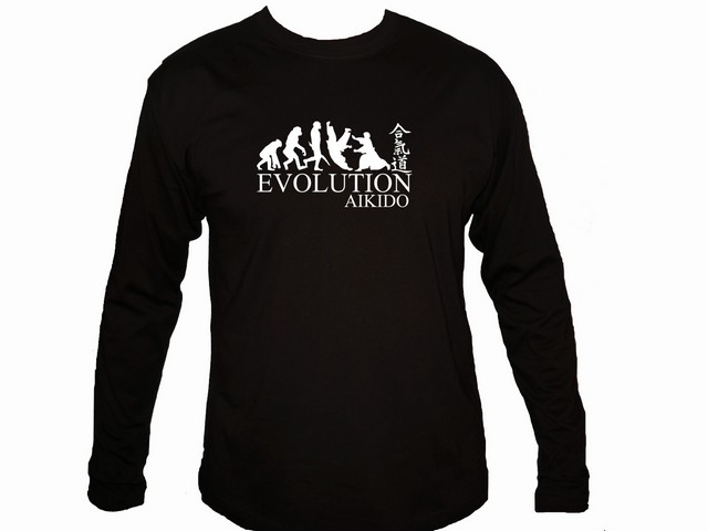 Aikido evolution japanese martial arts MMA sleeved t-shirt