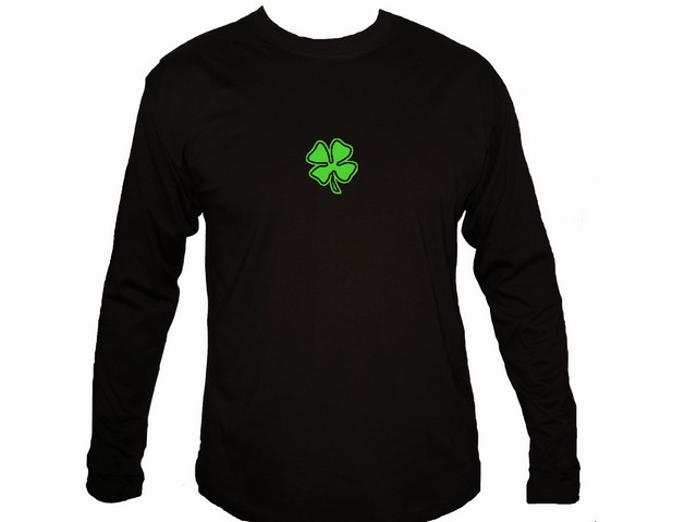 Irish lucky 4 leaf clover cheap sleeved t shirt