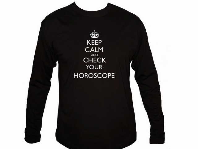 Keep calm & check your horoscope parody mens sleeved t-shirt
