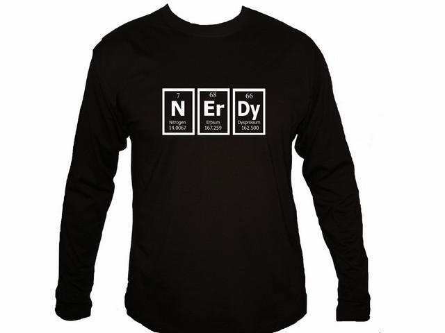 Nerdy periodic table of elements geeks wear sleeved t-shirt
