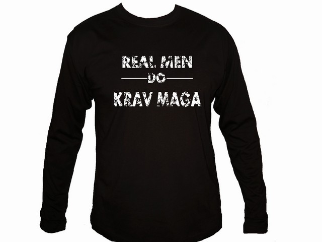 Real men do krav maga grunge look sleeved t-shirt