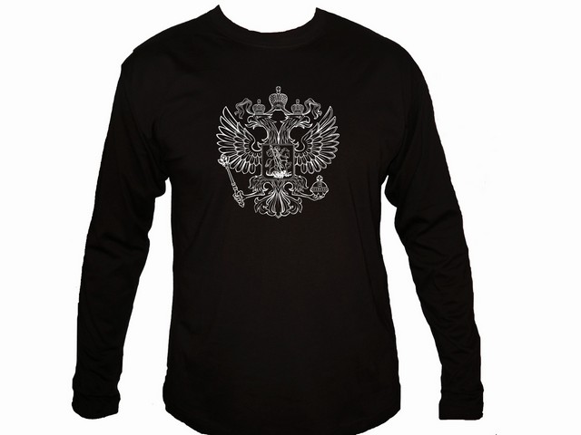 Russian coat of arms two headed eagle sleeved t-shirt