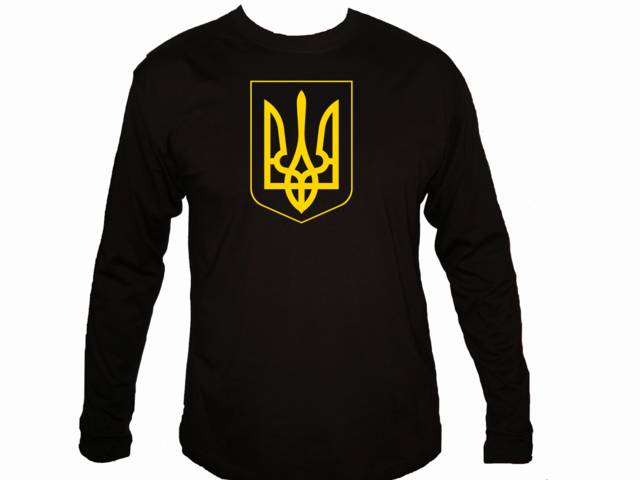 Ukrainian coat of arms national symbol tryzub cusomized sleeved t shirt