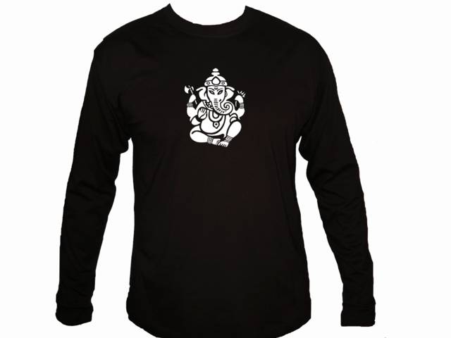 Ganesha Hindu god yoga meditation sleeved t-shirt