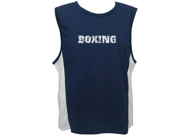 Boxing distressed look moisure wicking muscle tank top