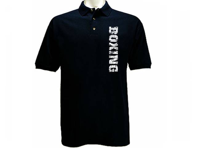 Boxing box MMA distressed print polo style graphic t-shirt