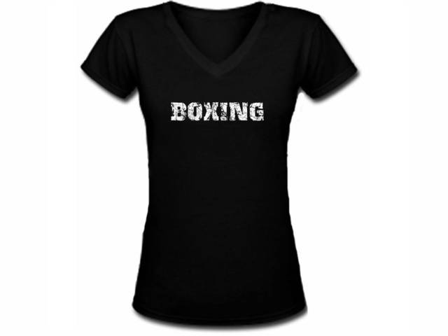 Boxing box distressed print women tee shirt