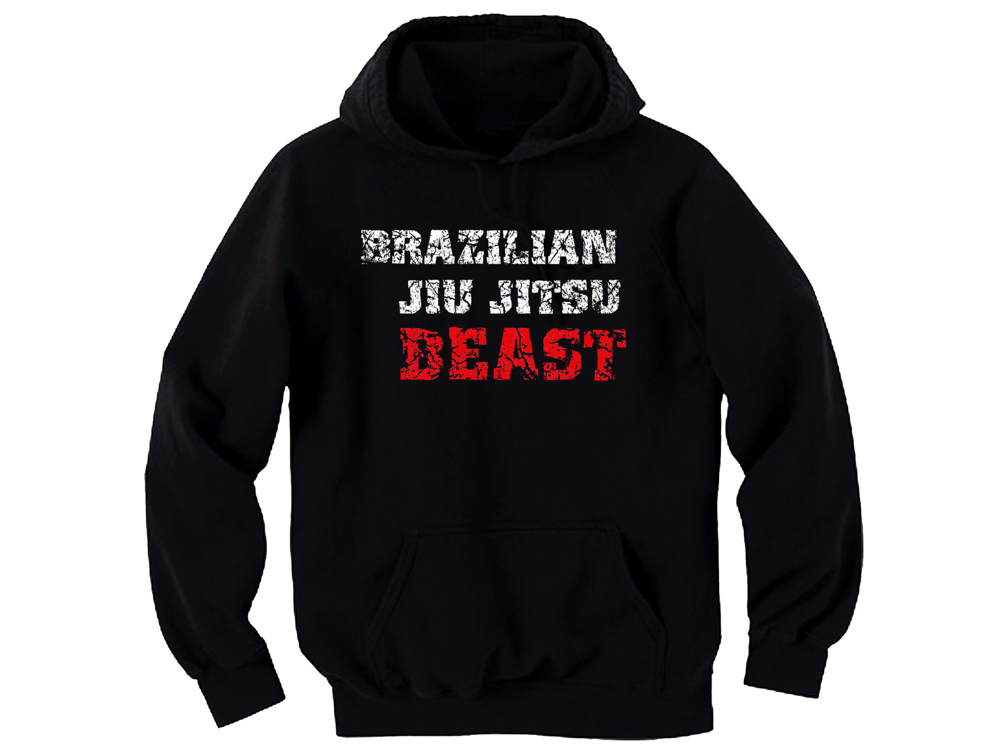 BJJ Brazilian Jiu Jitsu Beast grunge look two colors hoodie