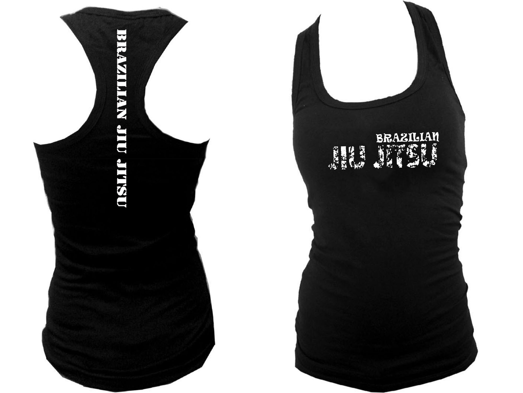 Brazilian jiu jitsu BJJ  front & back print women racerback tank top S/M