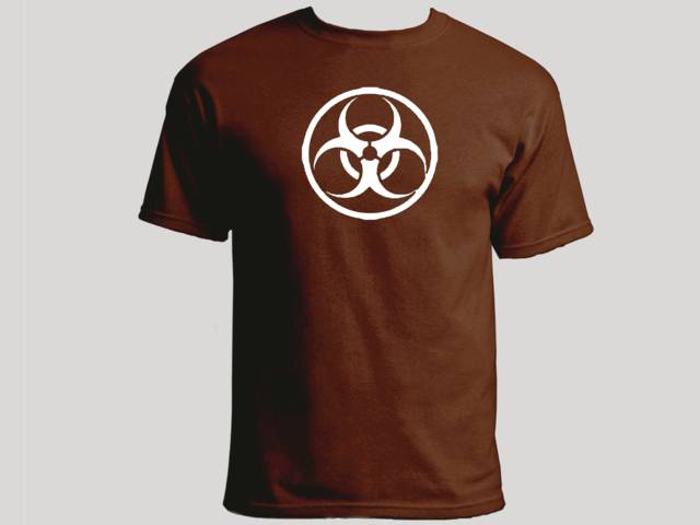 Biological weapon logo brown 100% cotton t-shirt