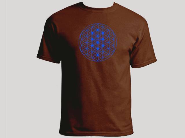 Tree of life-sacred geometry brown t-shirt