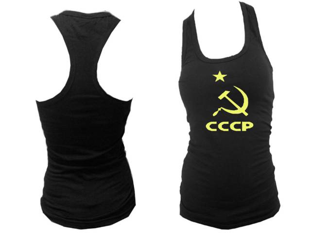 Communist symbols USSR CCCP women tank top