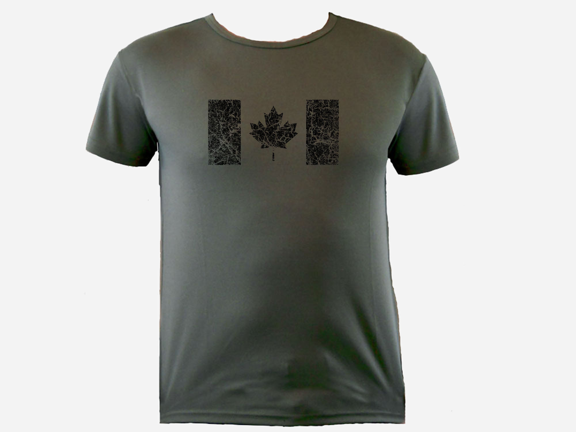 Canada Flag t shirt - distressed look moisture wicking poyester