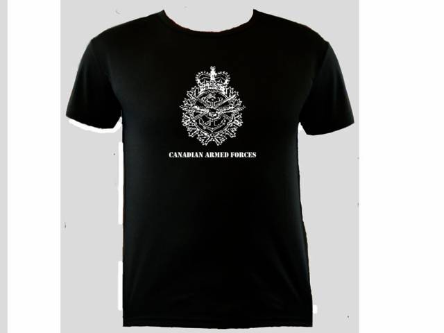 Canadian army emblem CND military moisture wicking polyester t-shirt