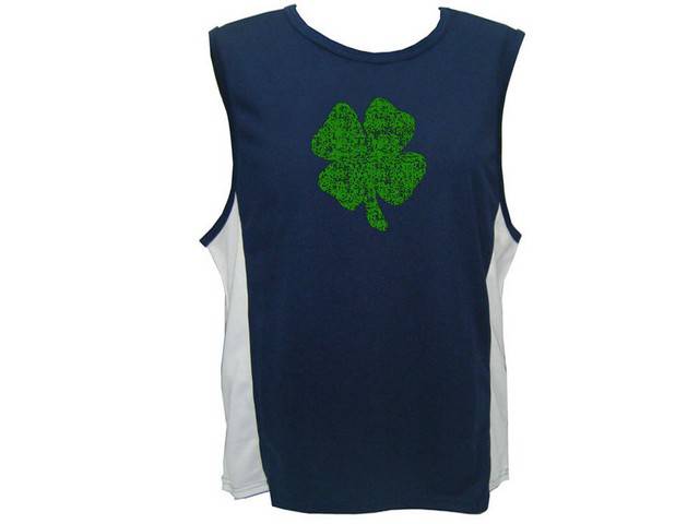 Four-Leaf Irish lucky clover moisture wicking muscle sleeveless shirt