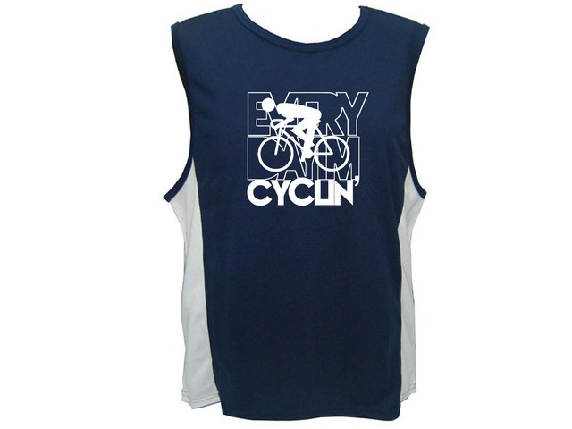 Everyday I'm cyclin' parody bicycle moisture wicking tank top