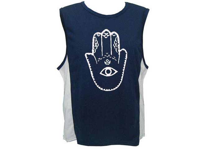 Hamsa khamsa graphic moisture wicking sleeveless muscle shirt