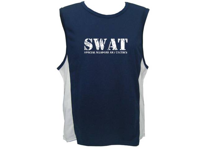 SWAT Special Weapons & Tactics distressed look polyester sports tank top