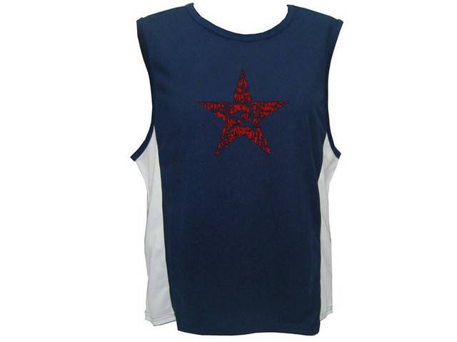 Russian star hammer & sickle grunge look polyester muscle tank top