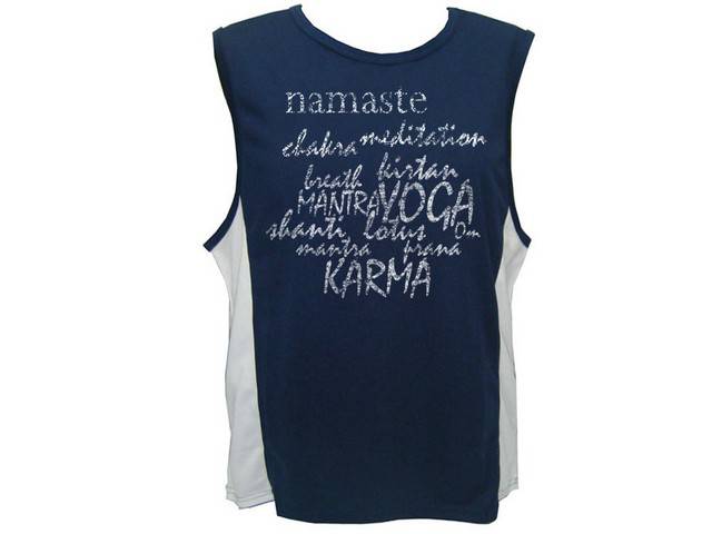 Yoga terms shanti,chakra,prana,karma,namaste sweat proof tank shirt