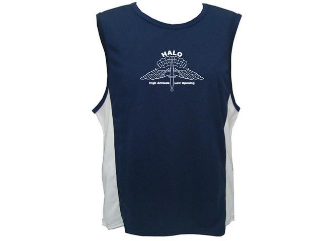 HALO military free fall sleeveless polyester tank top