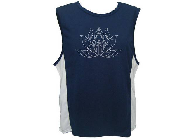Lotus flower yoga meditation moisture wicking muscle top shirt