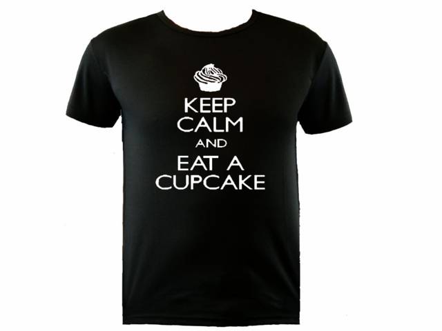 Keep calm and eat a cupcake parody sweat proof t shirt