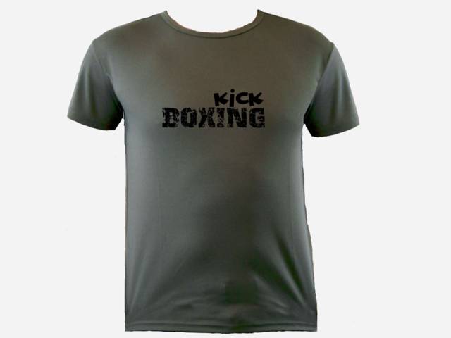 Kickboxing distressed print moisure wicking polyester  t-shirt