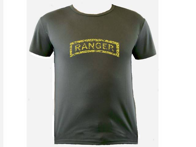 US army elite unit rangers moisture wicking training t shirt
