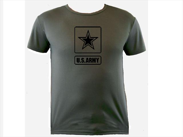 US army emblem moisture wicking training tee shirt