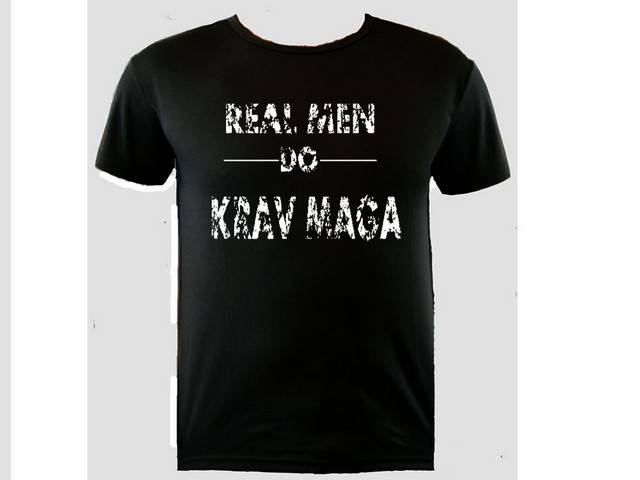 Real men do krav maga moisture wicking polyester cheap tshirt