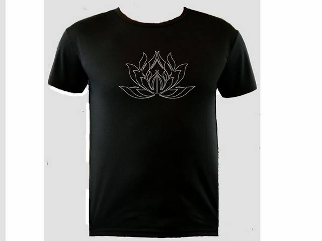Lotus flower yoga meditation polyester training t shirt