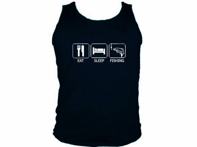 Great fishing gift Idea - Eat Sleep Fishing custom made tank top